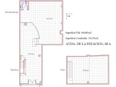 Plano del Local sito en Av. de la Estación nº28 A de Zafra - PROHERGON